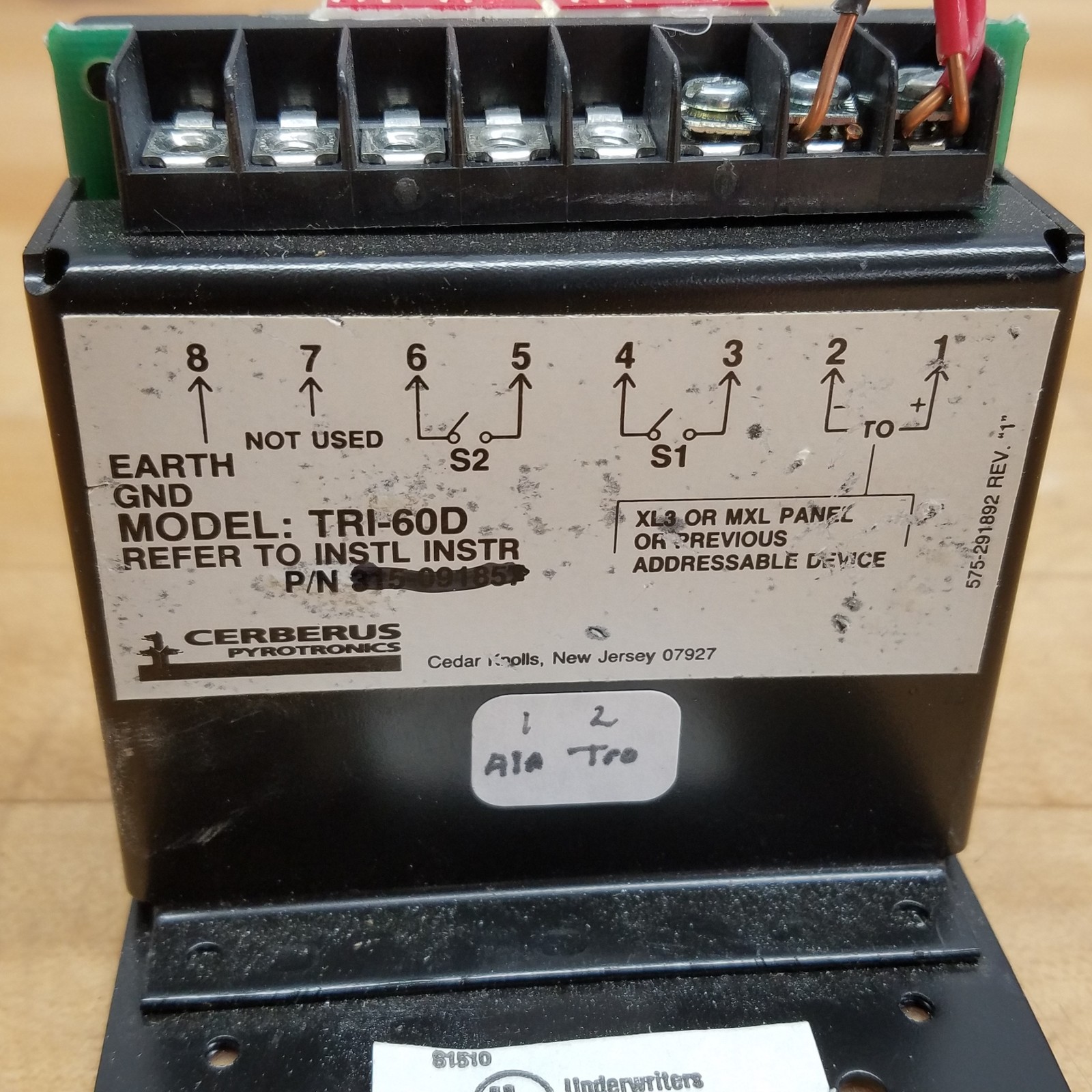 Siemens Cerberus Pyrotronics TRI-60D Fire Alarm Interface Module - USED