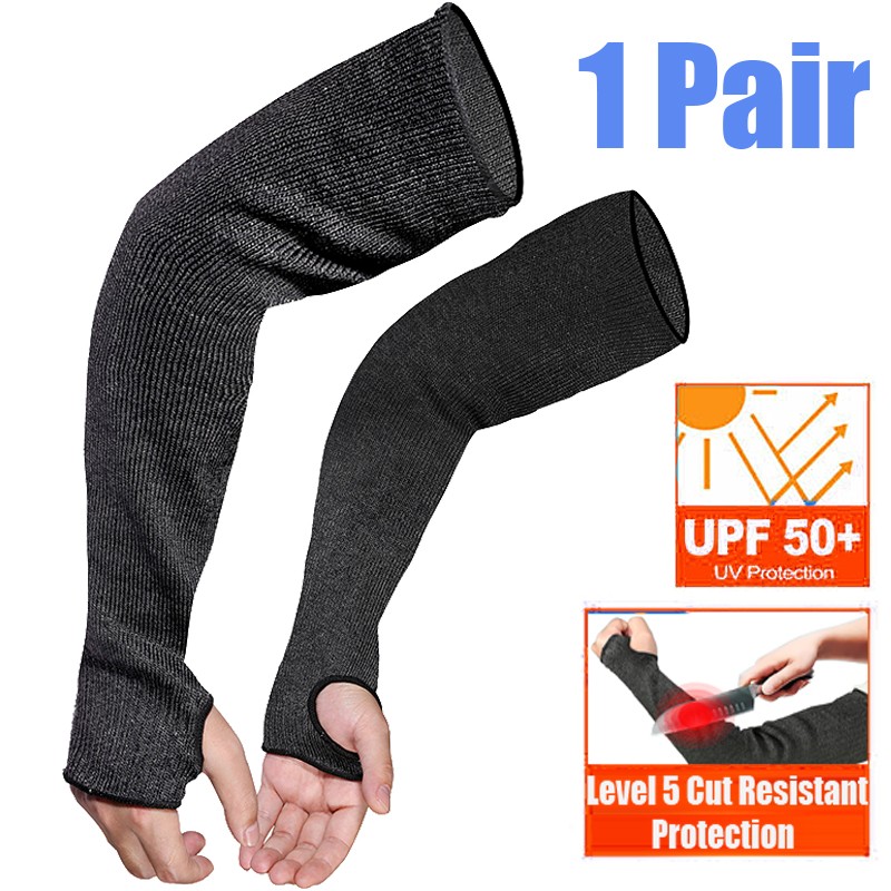Cut Resistant Arm Sleeves Protector Guards Workplace Safety Gear Durable Fabric
