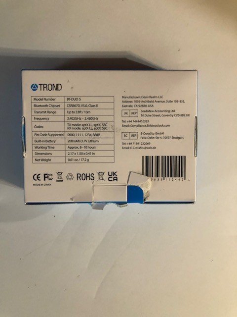 Trond 2-in-1 Wireless Audio Transmitter & Receiver