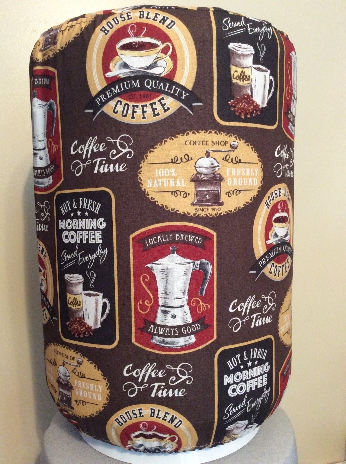 COFFEE HOUSE BREW CUP CAFE 5 GALLON WATER COOLER BOTTLE COVER KITCHEN DECORATION
