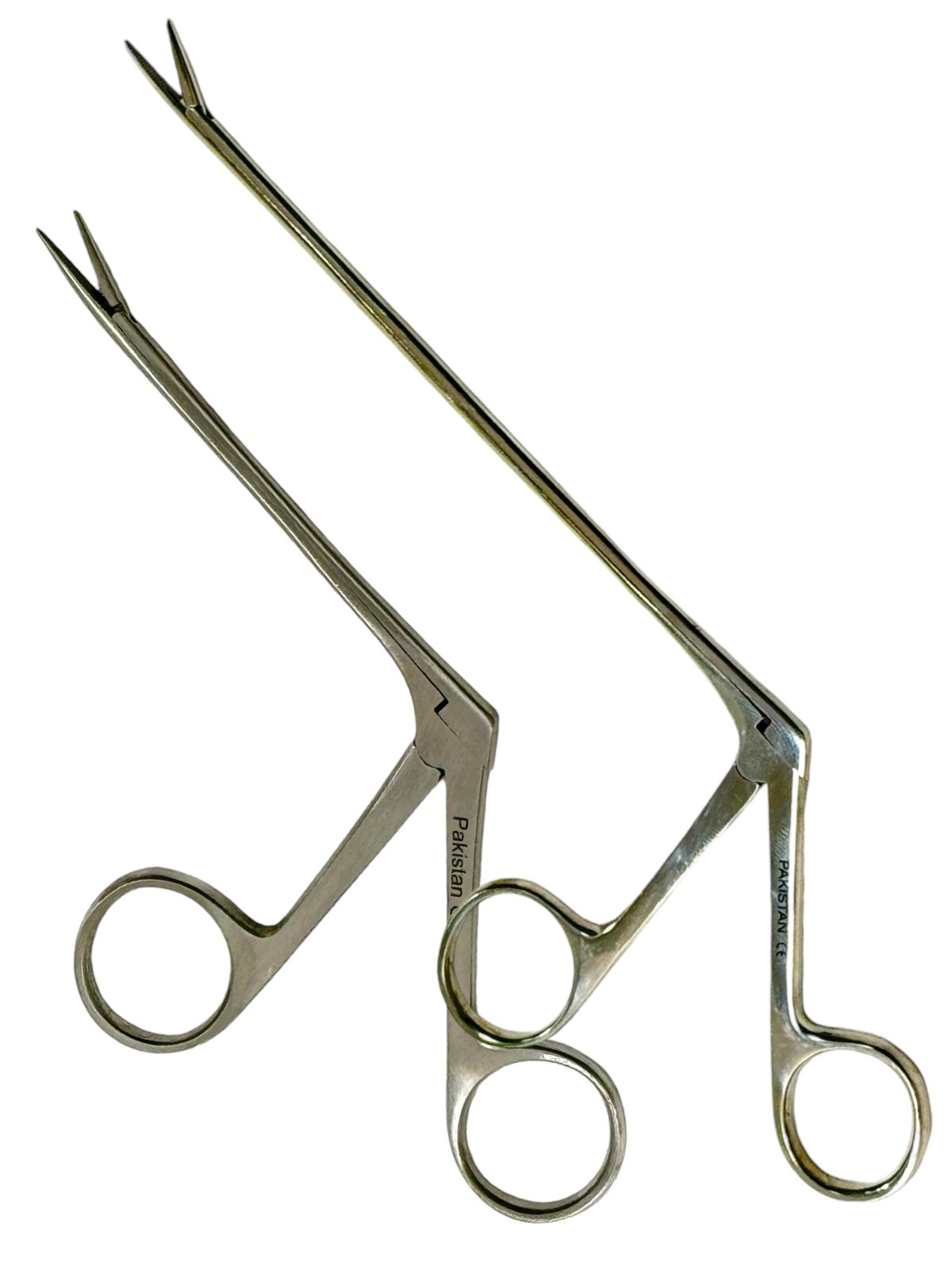 2 Pieces - Alligator Forceps With Serrated Tips Micro 3.5" + 5.5" ENT