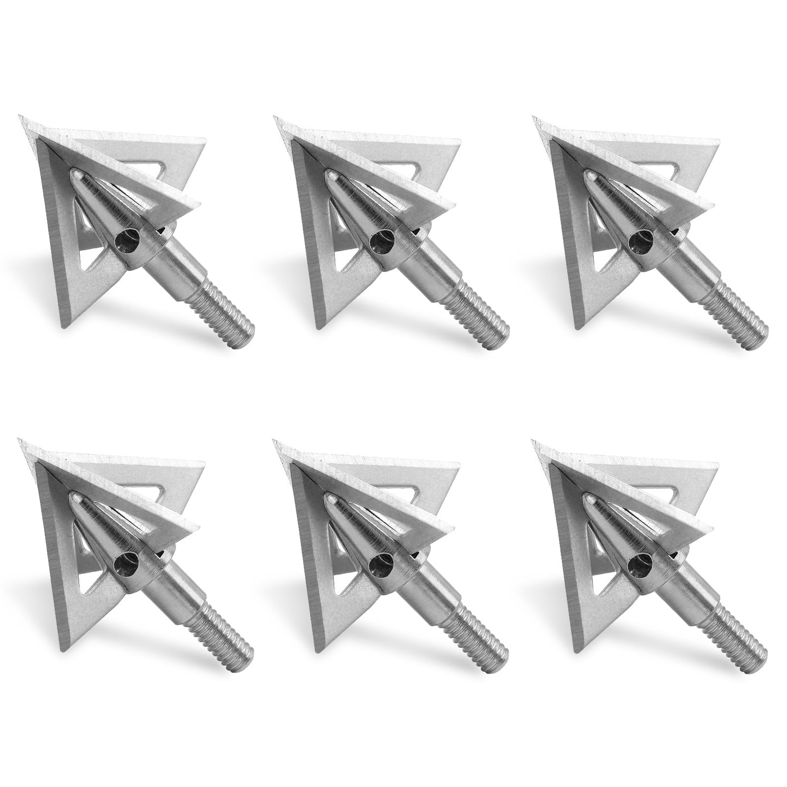 6/12 Pcs 100 Grain Stainless Steel Arrowhead Fixed Blade Hunting Broadheads S...