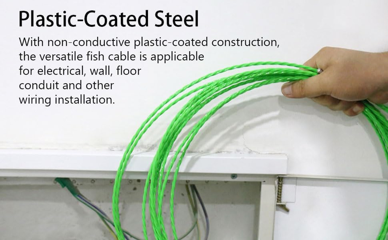 Fish Tape Wire Puller through Wall Wire Threader Fish plus Fish Cable Fastener w