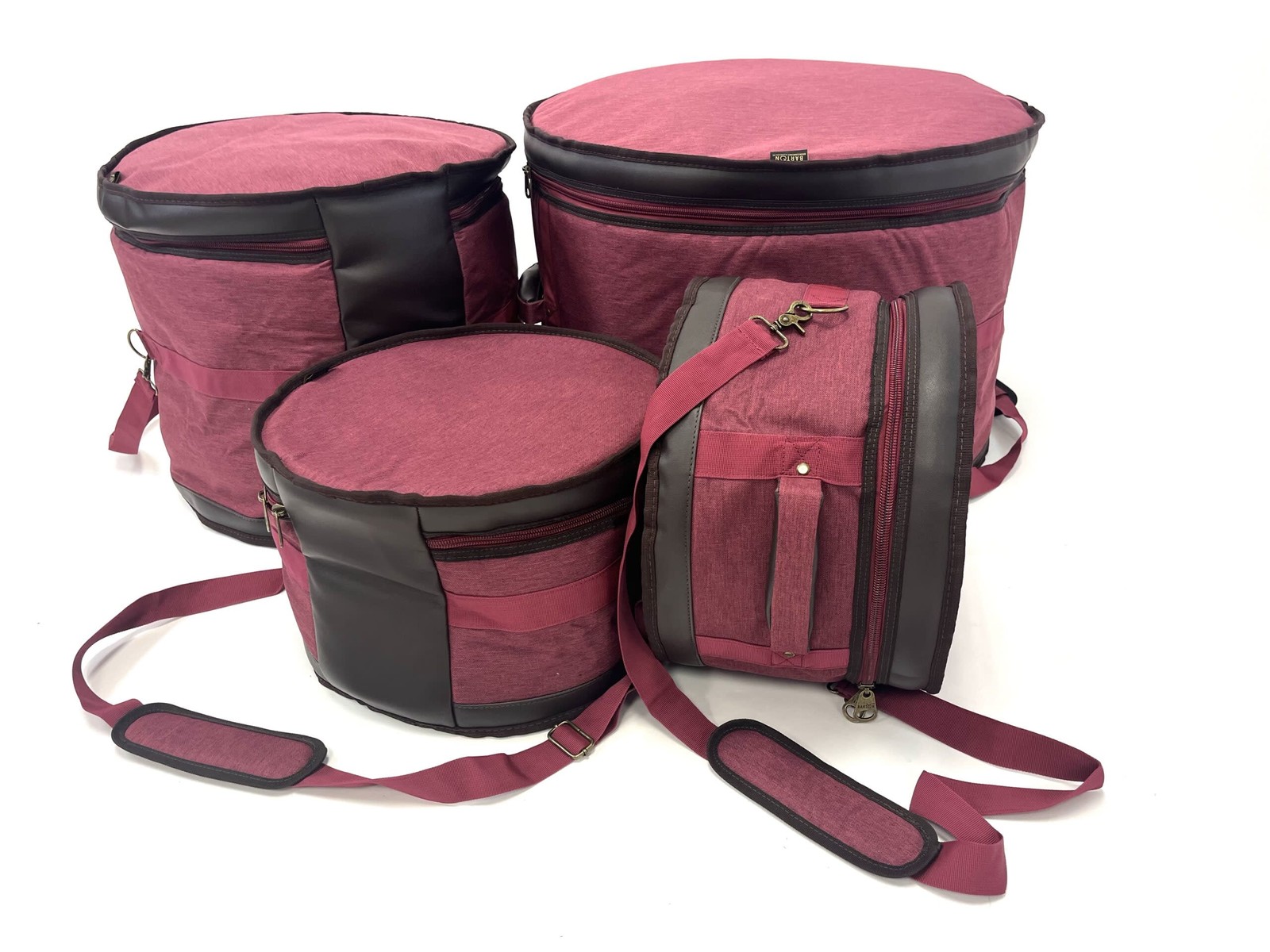 Barton GSP Premium 4-Piece Drum Bag Set, 10x7/12x8/14x14/22x14, Mulberry Truffle