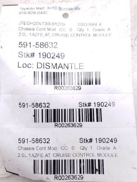01-03 TOYOTA RAV 4 CRUISE CONTROL MODULE ECM ASSEMBLY