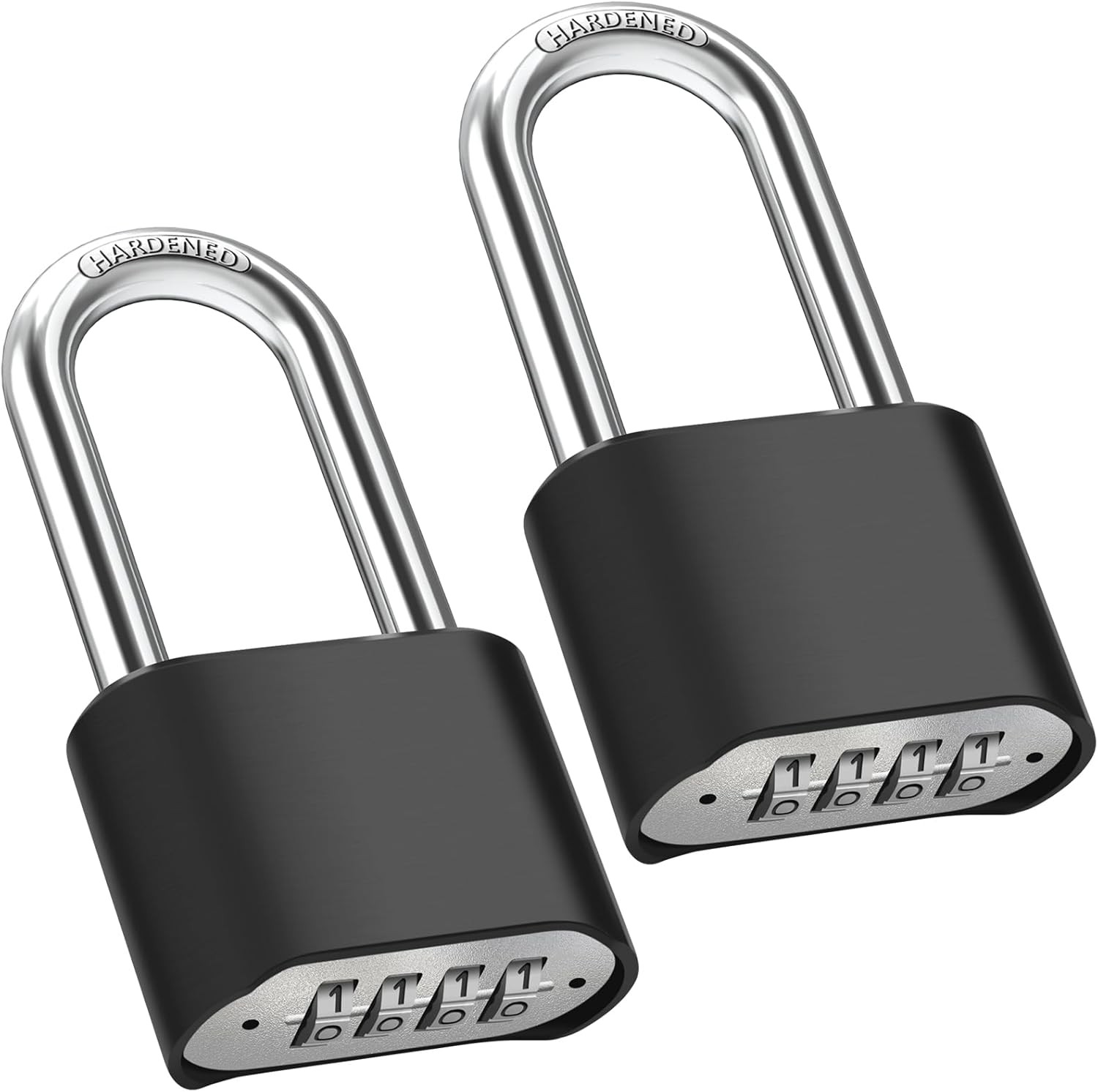 2.5in Long Shackle Combination Lock, 2 Pack Large Outdoor Weatherproof Padlock,