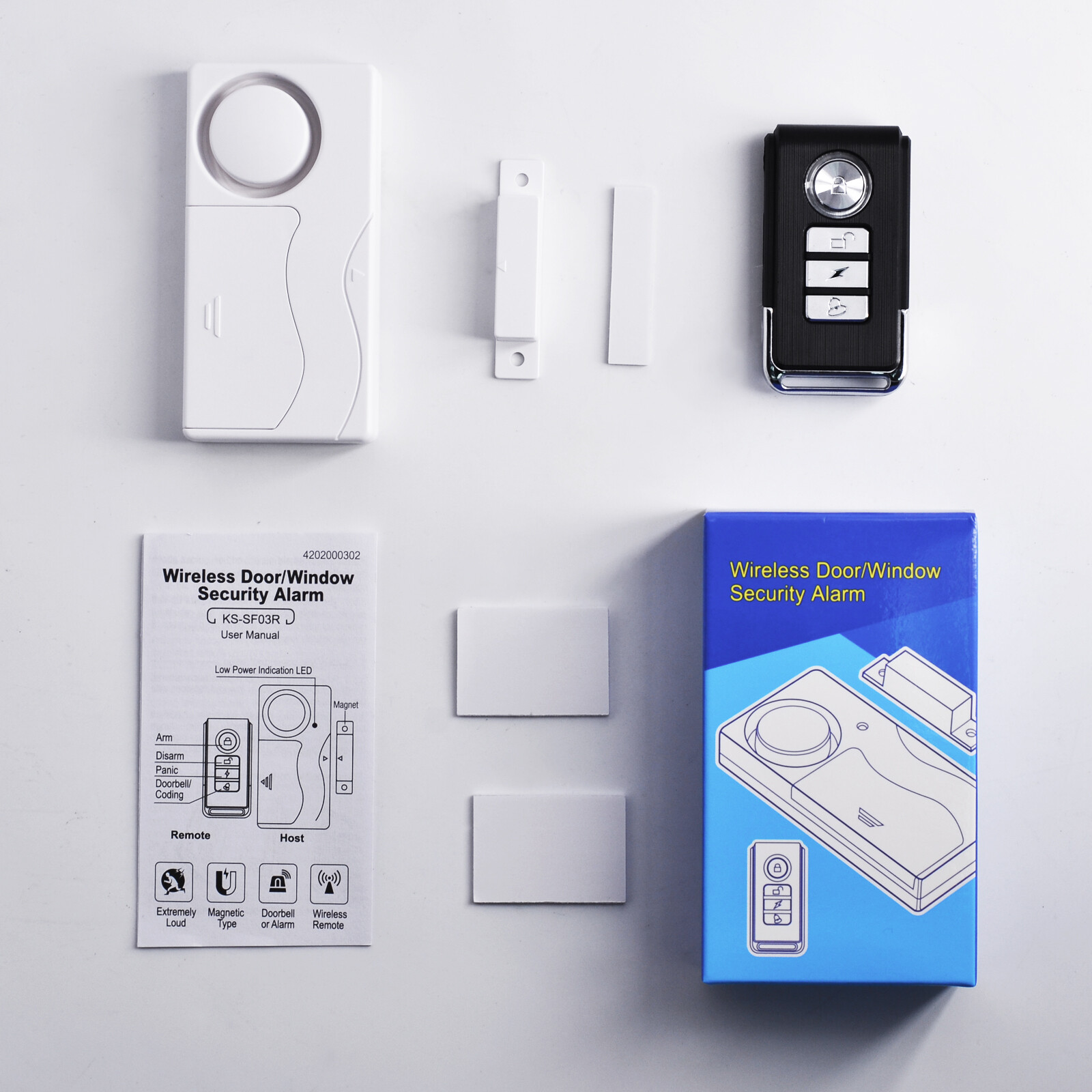 White Simple Department Security Window 2 Alarm Sensitive Trigger Strong Signal