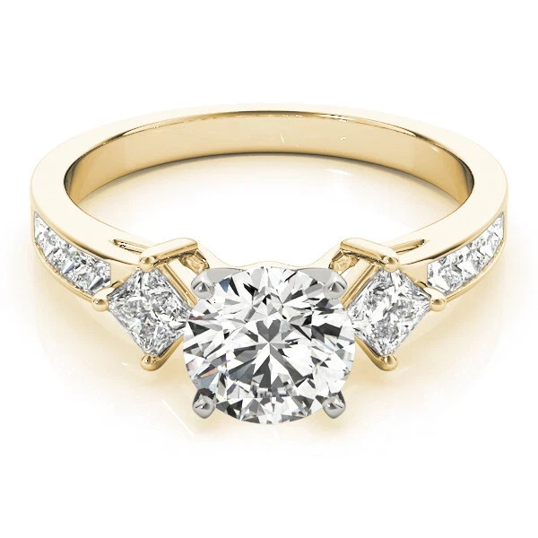 Round Cut 1.85 Ct VVS1 Diamond Lab-Created Engagement Ring 14K Yellow Gold FN