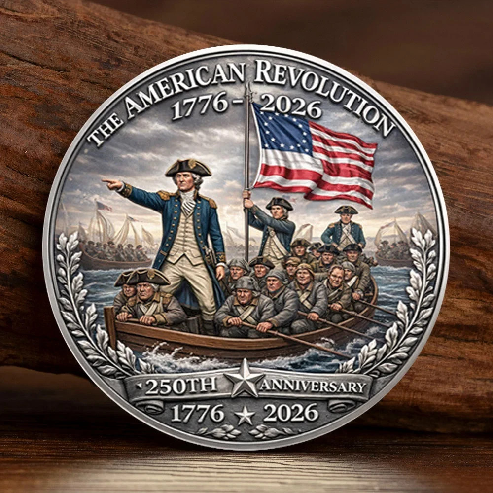 America 250th Anniversary 1776-2026 American Revolution Patriotic Challenge Coin