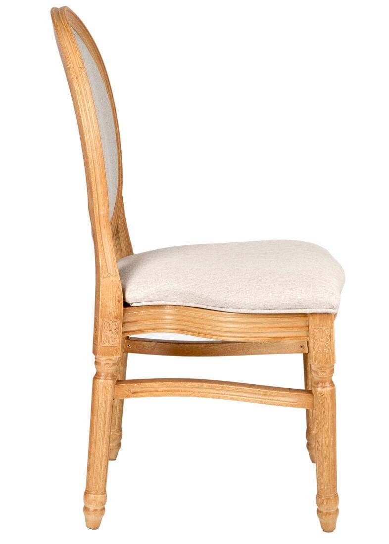 Natural Resin Louis Pop Chair Beige Tweed Fabric Back and Seat by Chivari