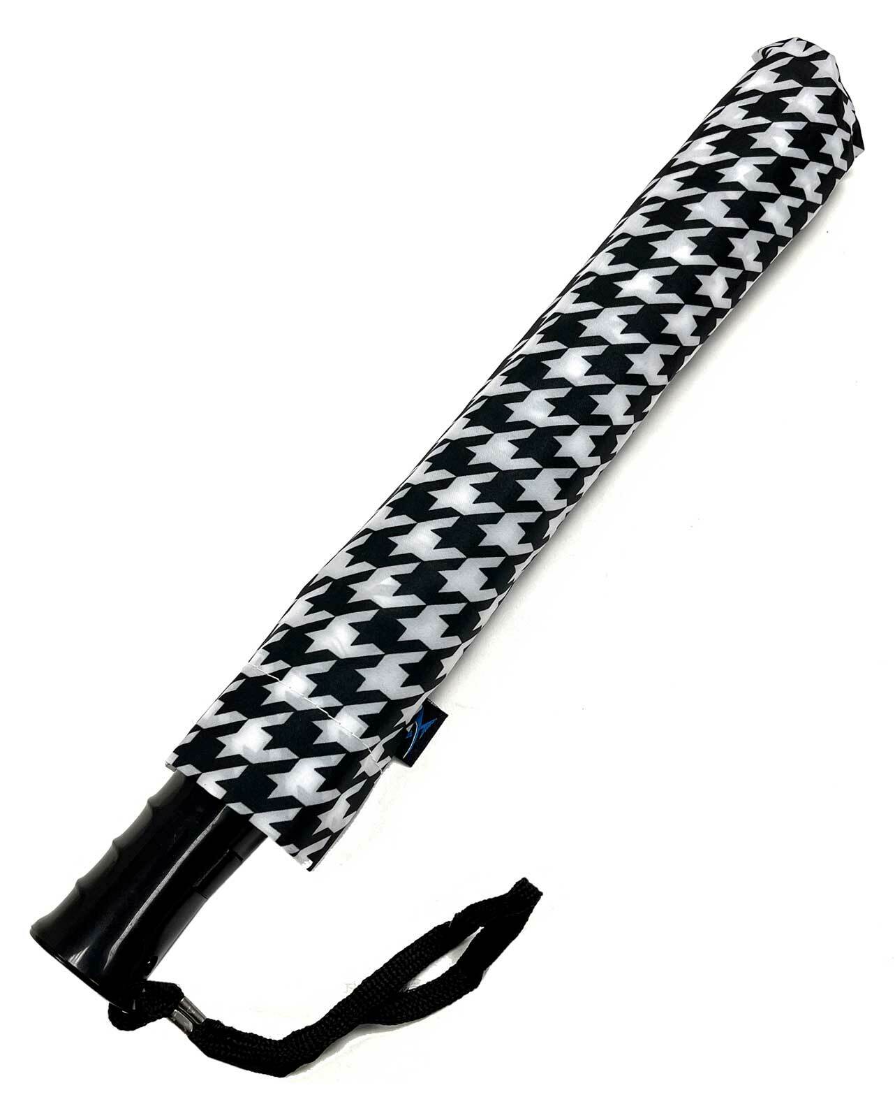Storm Duds Classic 42 inch Automatic Folding Umbrella With Houndstooth Design