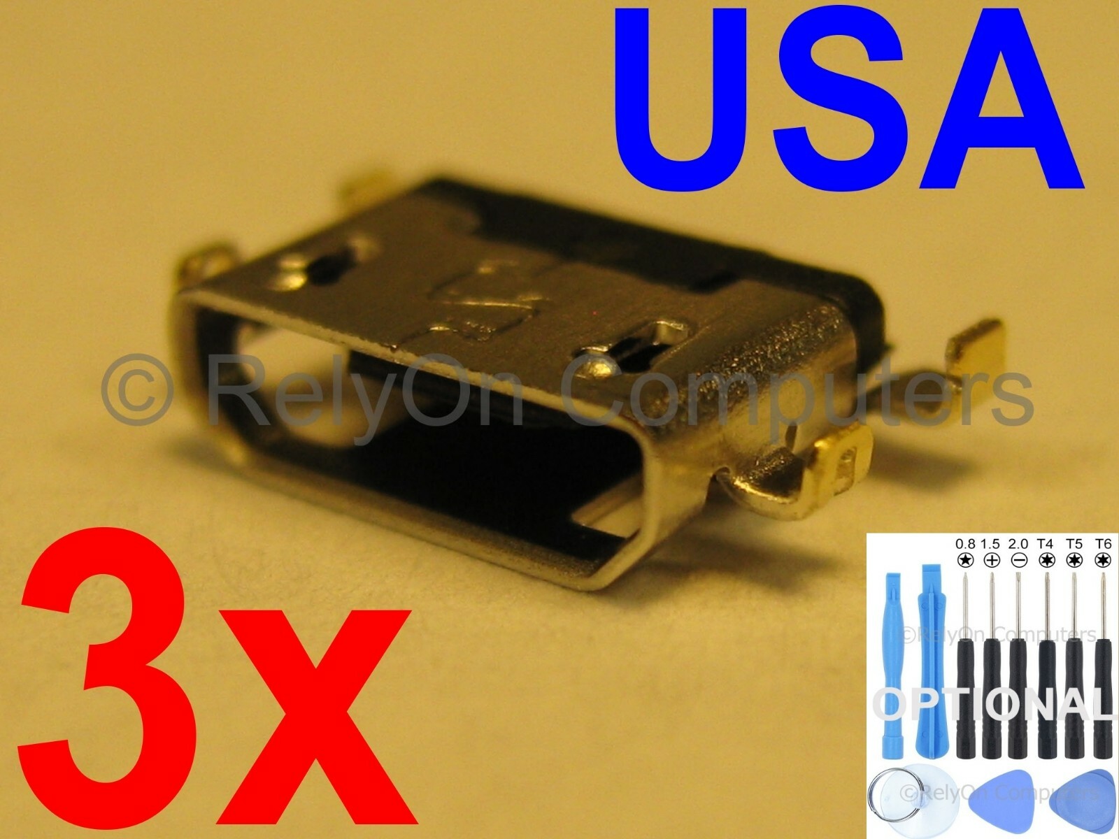 3x Lot Micro USB Charging Port Sync For Lenovo Tab4 TB-8504F TB8504F Tablet USA