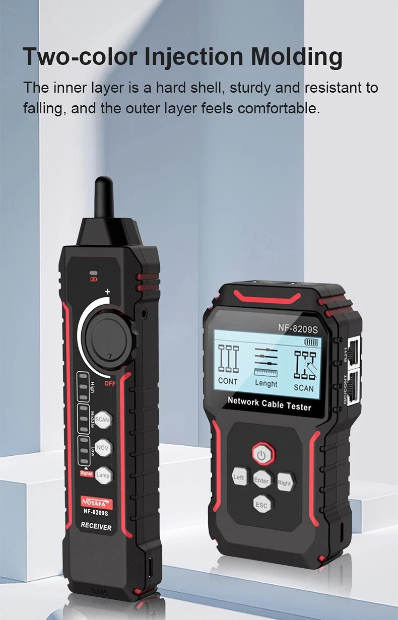 NF-8209S Network Cable Tracker POE Wire Checker CAT6 CAT5 LAN Wiremap Tester LCD