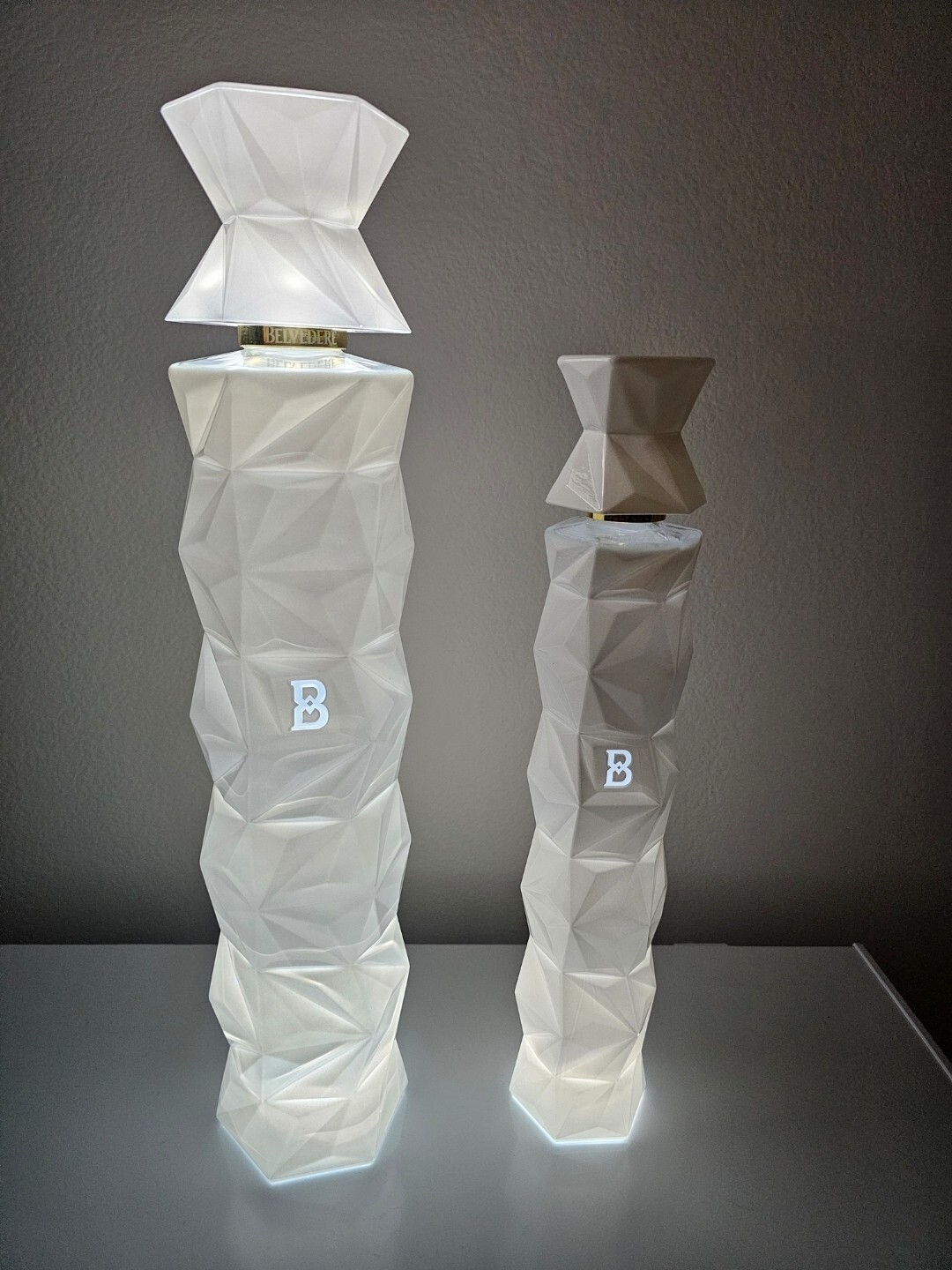 Belvedere 10 Vodka Collectible Luminous Bottle & Drawstring Bag Empty Works
