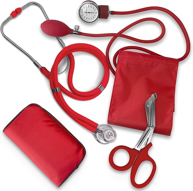 NURSE ELITE EMT Nurse Starter Kit - Stethoscope, Blood Pressure Monitor, Shears