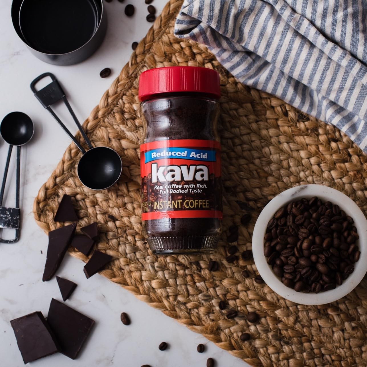 Kava Coffee Low Acid Neutralized Instant Coffee, 4 Ounce Pack of 3