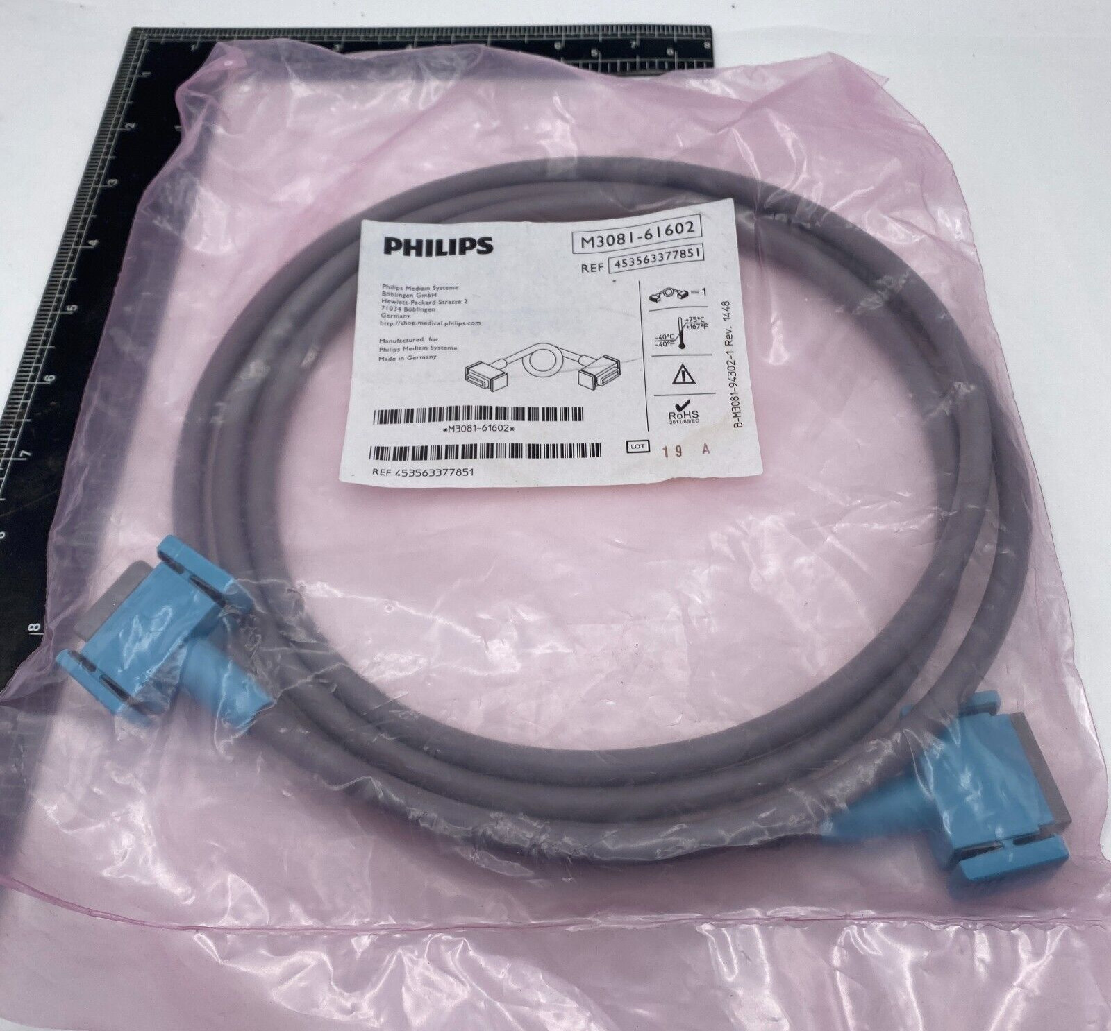 PHILIPS M3081-61602 Intellivue Patient Monitoring Link Cable M308161602 19A🔔