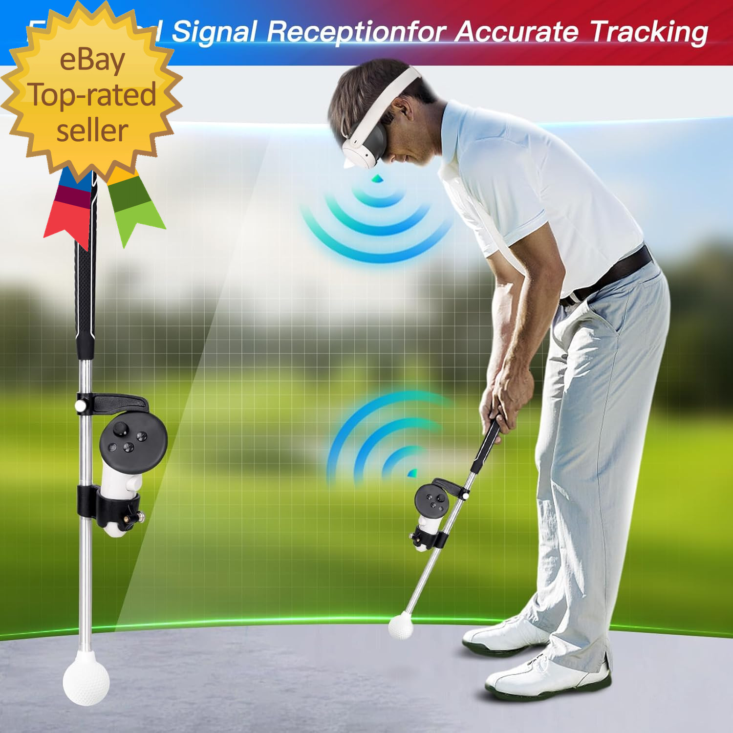 VR Weighted Golf Club Compatiable for Meta Quest 3/Quest 3S Controller