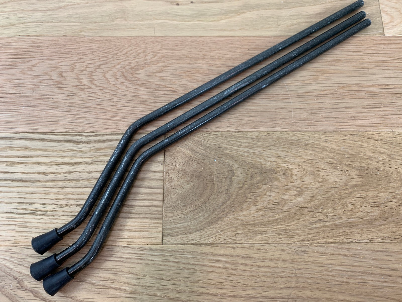 19" FLOOR TOM LEG Parts Set Lot of 3x Black Finish 3/8" 9.5mm Diameter with Feet