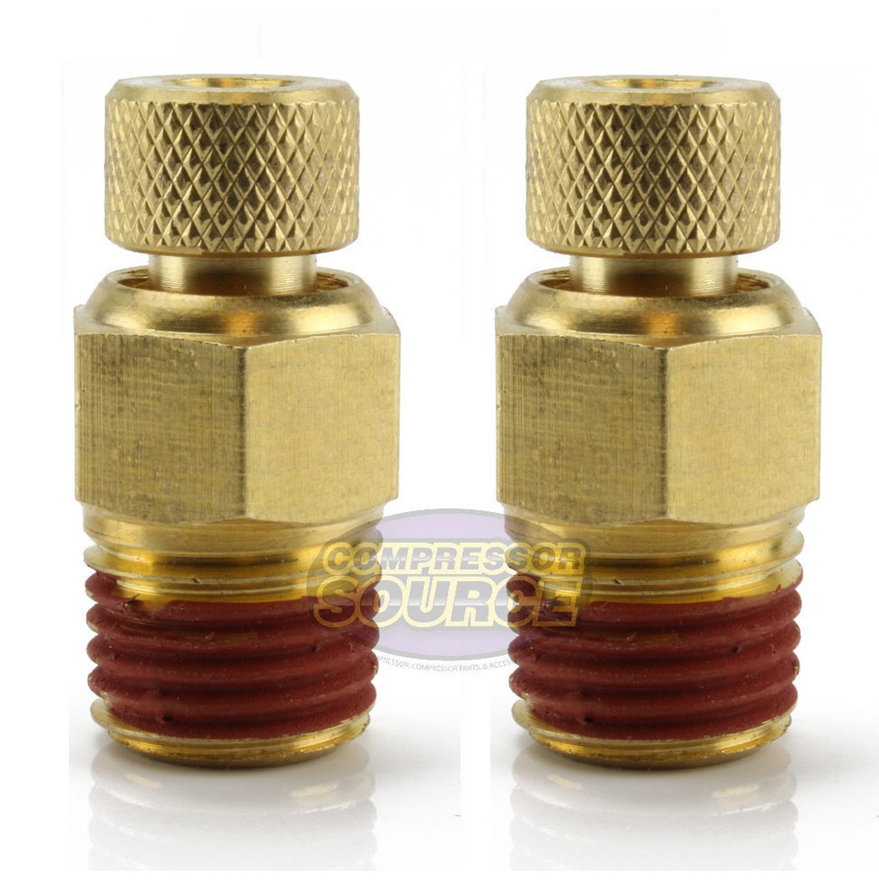 2 Male 1/4" Air Compressor Tank Moisture Water Drain Twist Petcock Brass