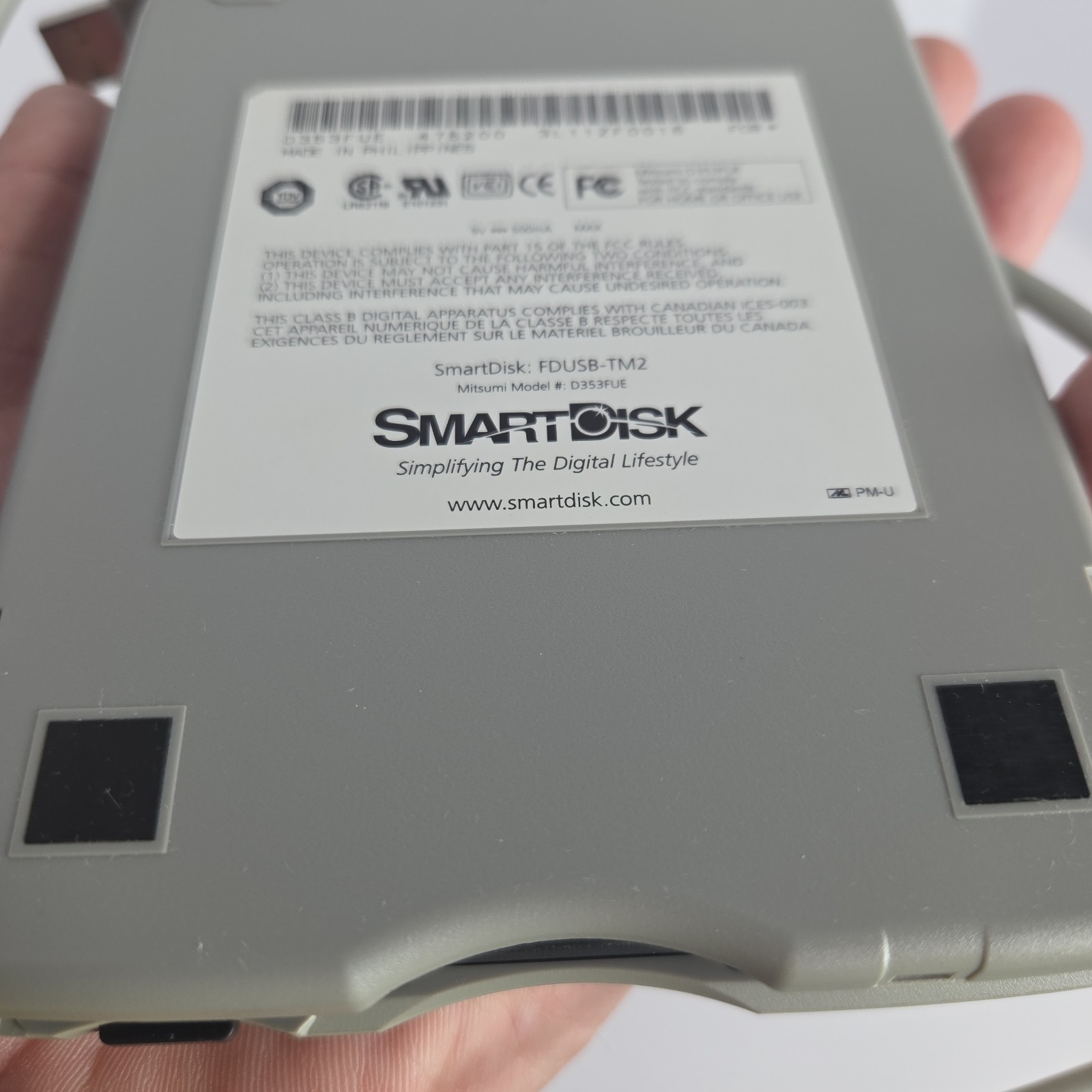 Mitsumi D353FUE USB External 3.5" Floppy Disk Drive - 1.44MB - PC Mac - Tested