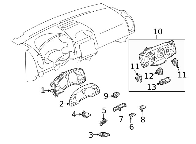 Genuine GM Fog Lamp Switch Bezel 22688942