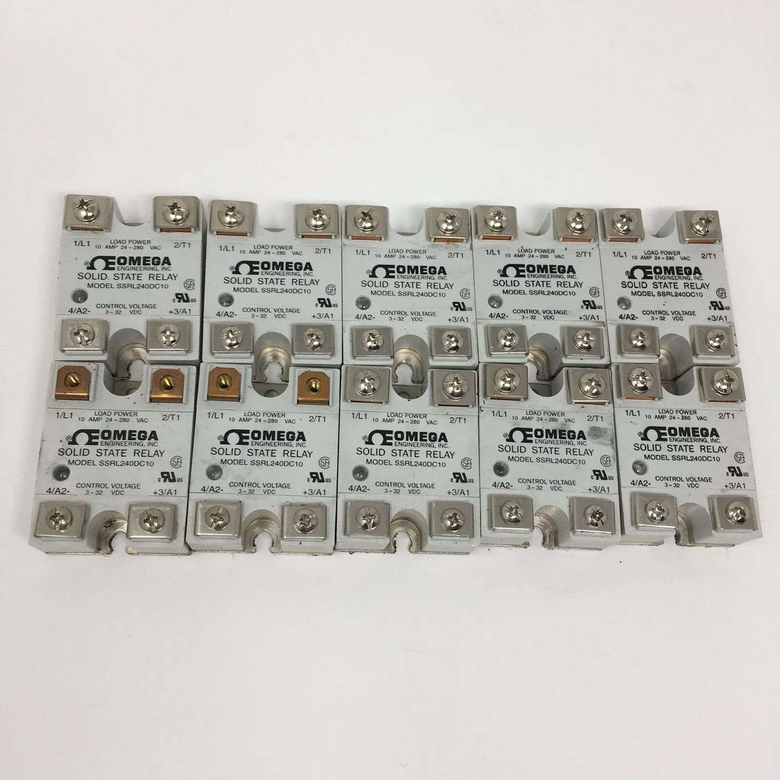 (Lot of 10) Omega Solid State Relay SSRL240DC10 10Amp 24-280Vac