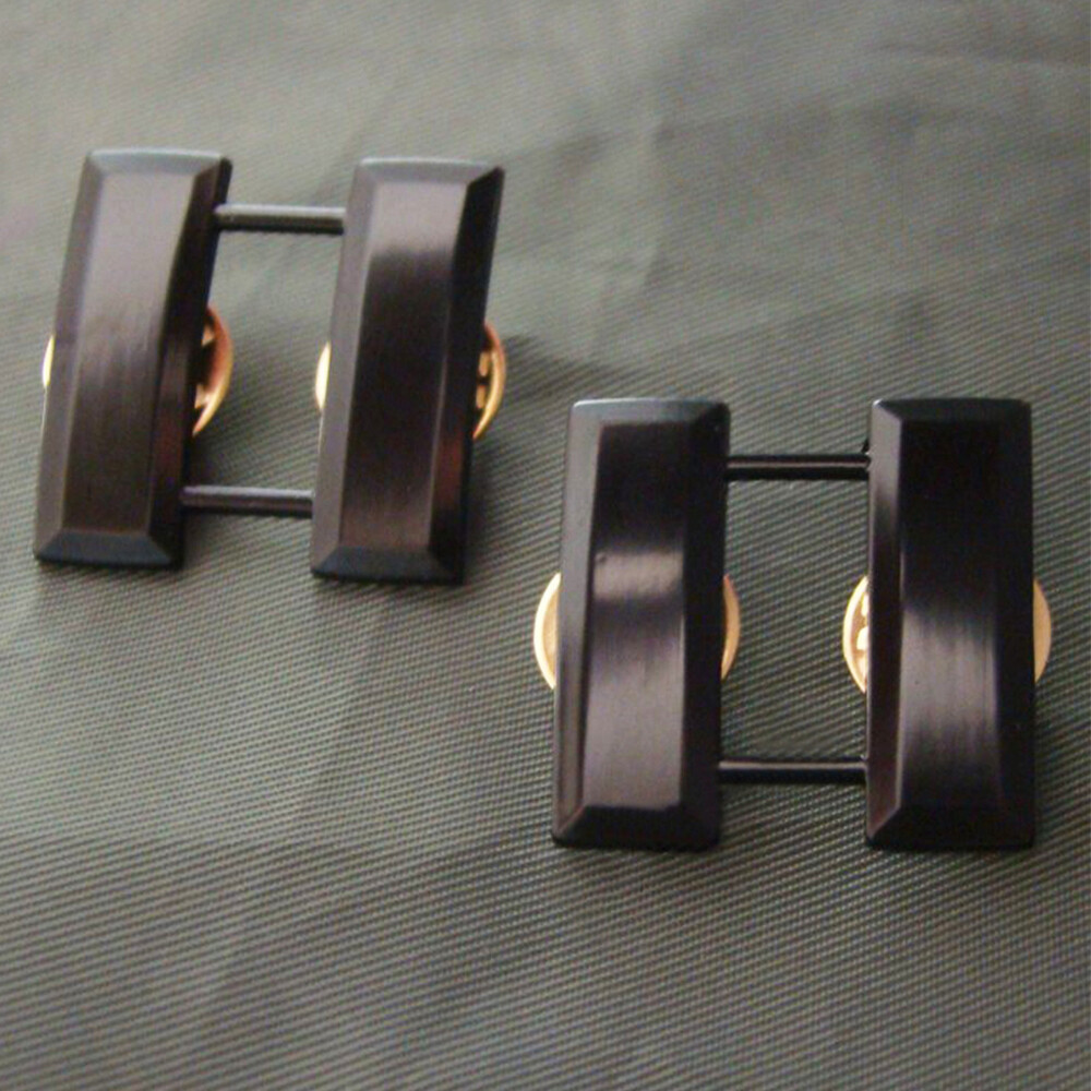 PAIR WW2 U.S. US ARMY OFFICER'S CAPTAIN RANK INSIGNIA PIN BADGE BLACK -chho981
