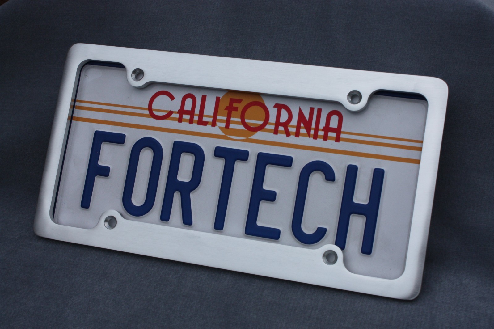 BILLET ALUMINUM Brushed Finish LICENSE PLATE FRAME. Classy. 4 Hole. NEW