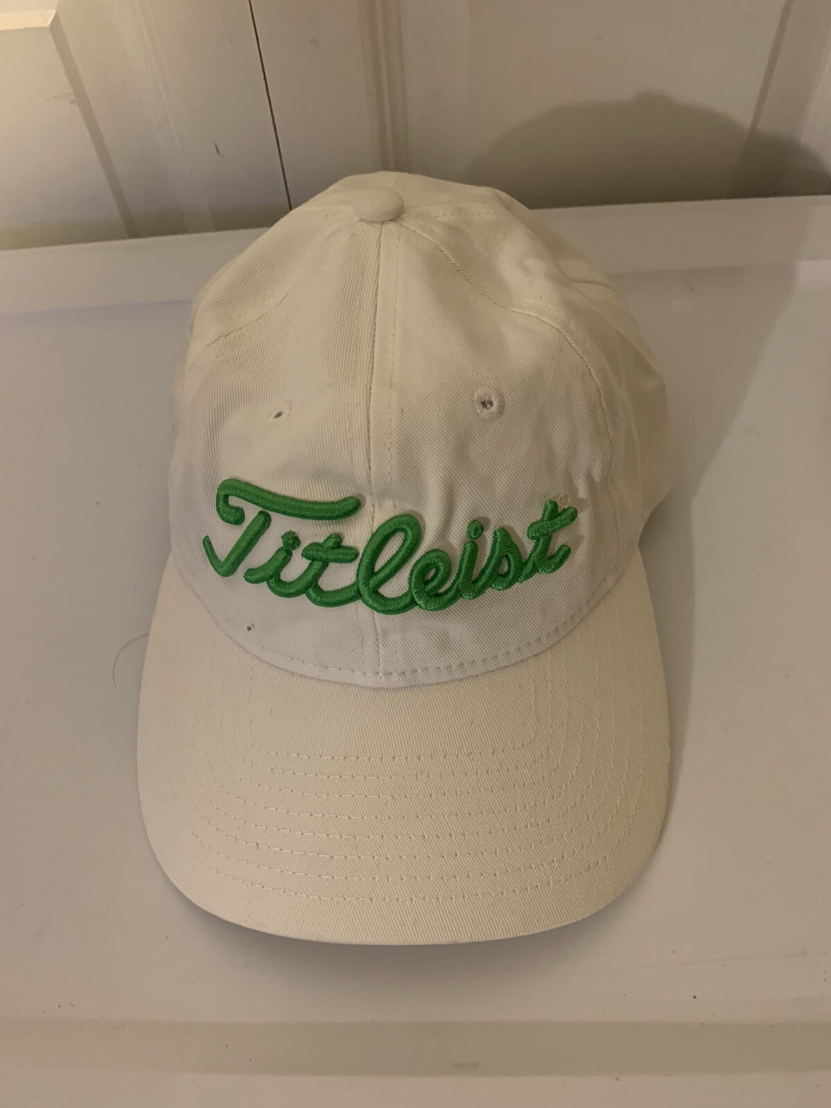 Titleist White Green writing Golf Hat Cap Adjustable Mayde Creek Rams OSFM