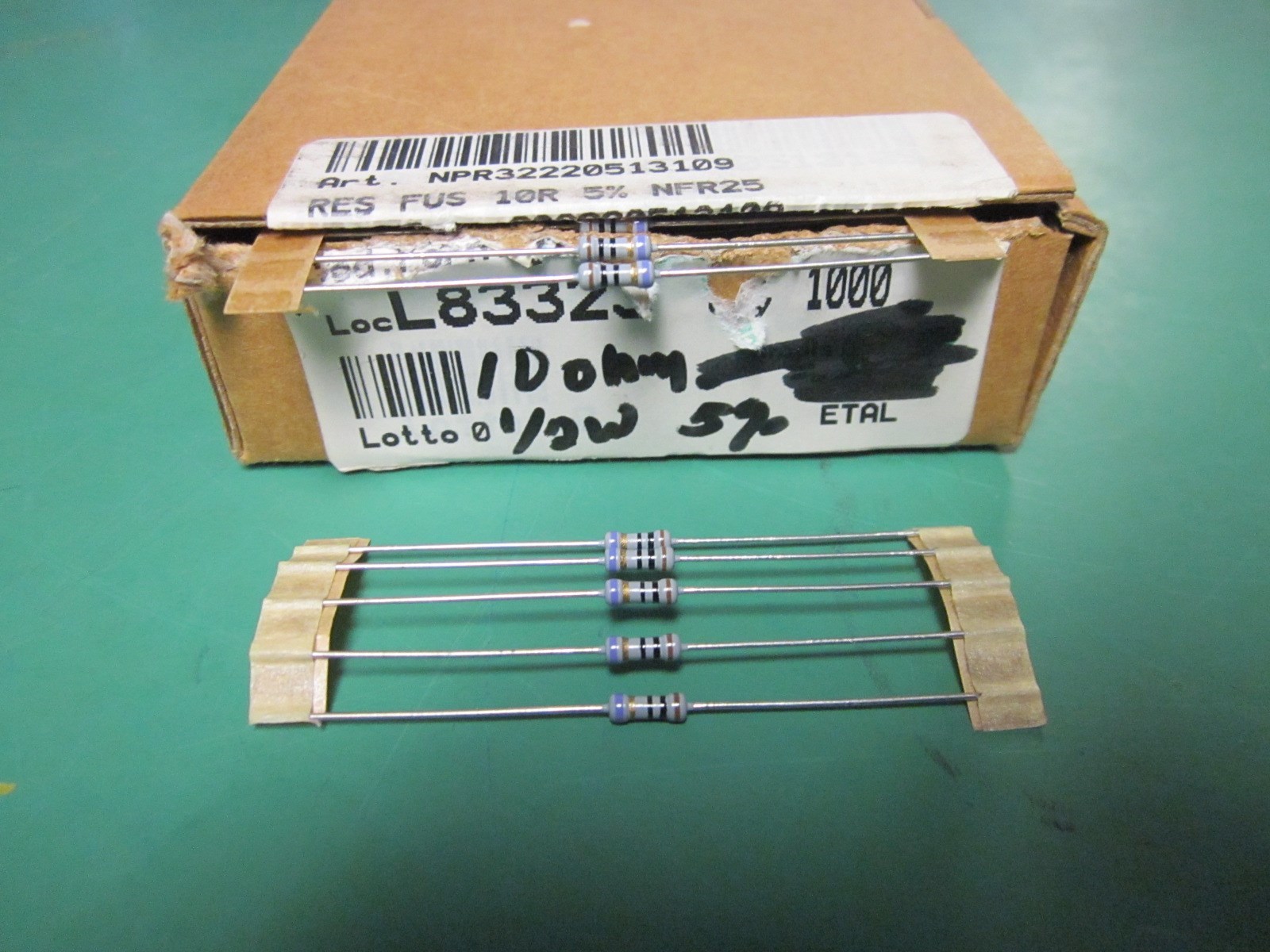 5 Pack Metal Oxide Film 10 OHM 1/2 Watt 5% Resistors NOS NFR25H 10R