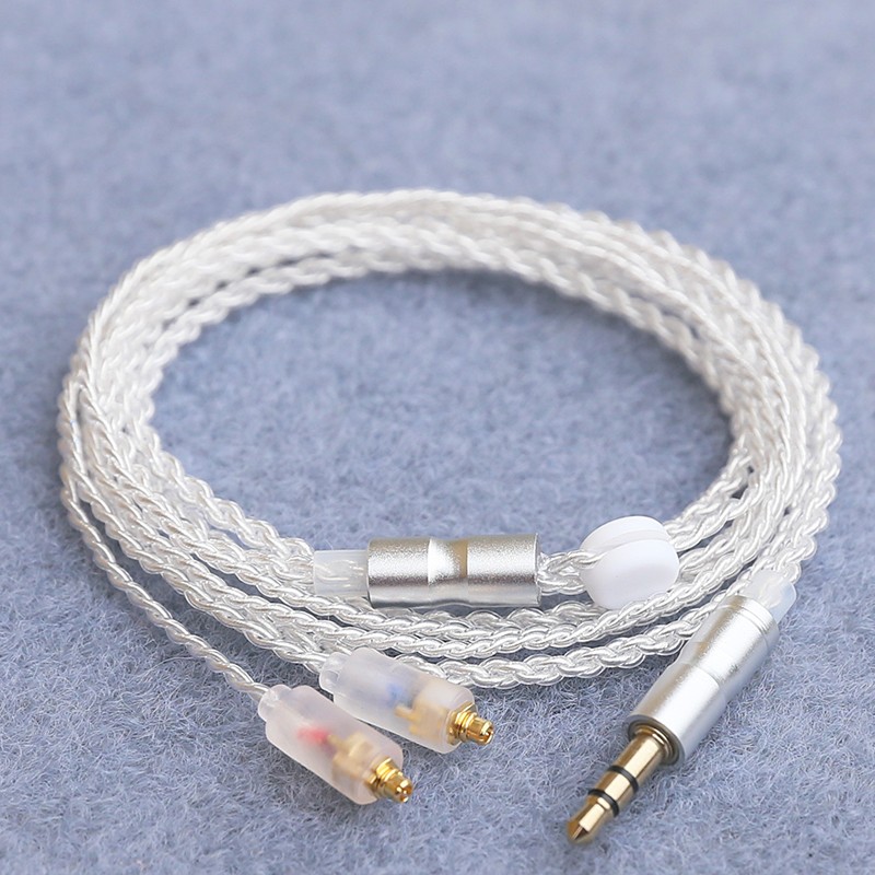 Earphone Upgrade Cable MMCX 3.5mm 1.2m For IE200/IE300/IE600/IE900 Silver Plated