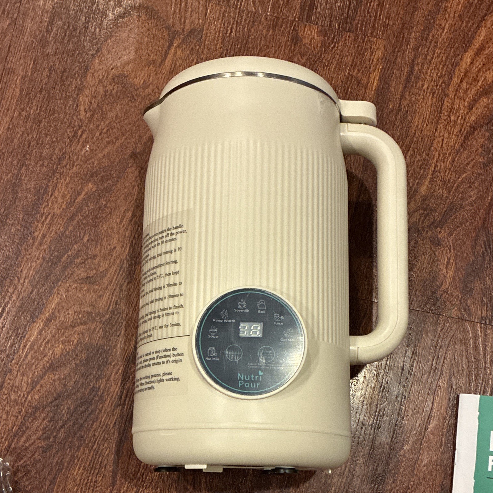 Nutri Pour Nutripour Electric Milk Maker 8 Programs LCD Self Clean, Strainer