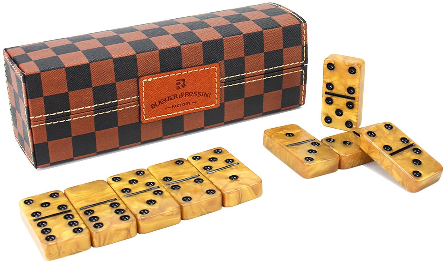 Dominos Set for Adults, Thick Domino, Double 6 Dominoes Set for Adults and Kids,
