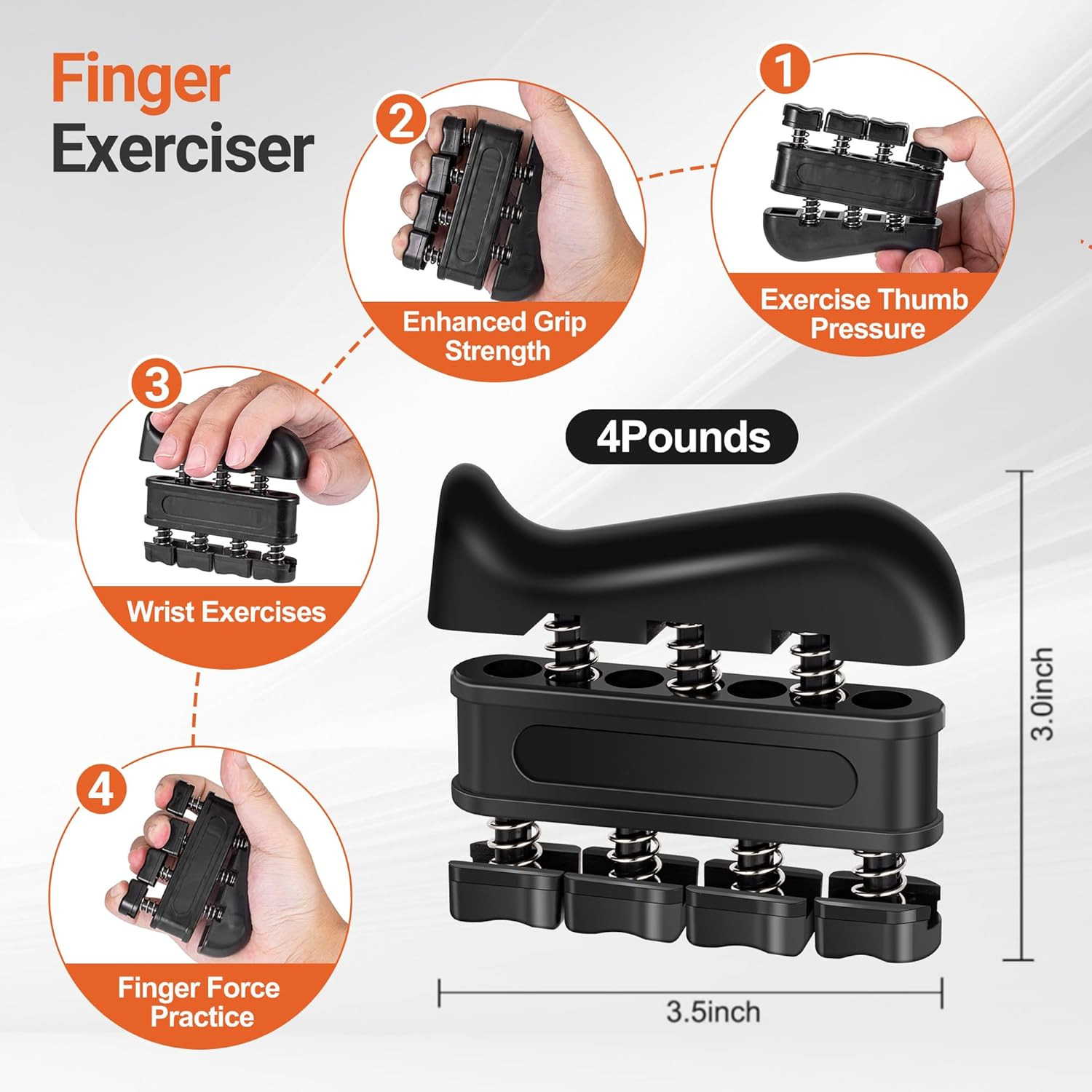 Grip Strength Trainer Kit (5 Pack) Adjustable Resistance Hand Gripper,Finger Exe