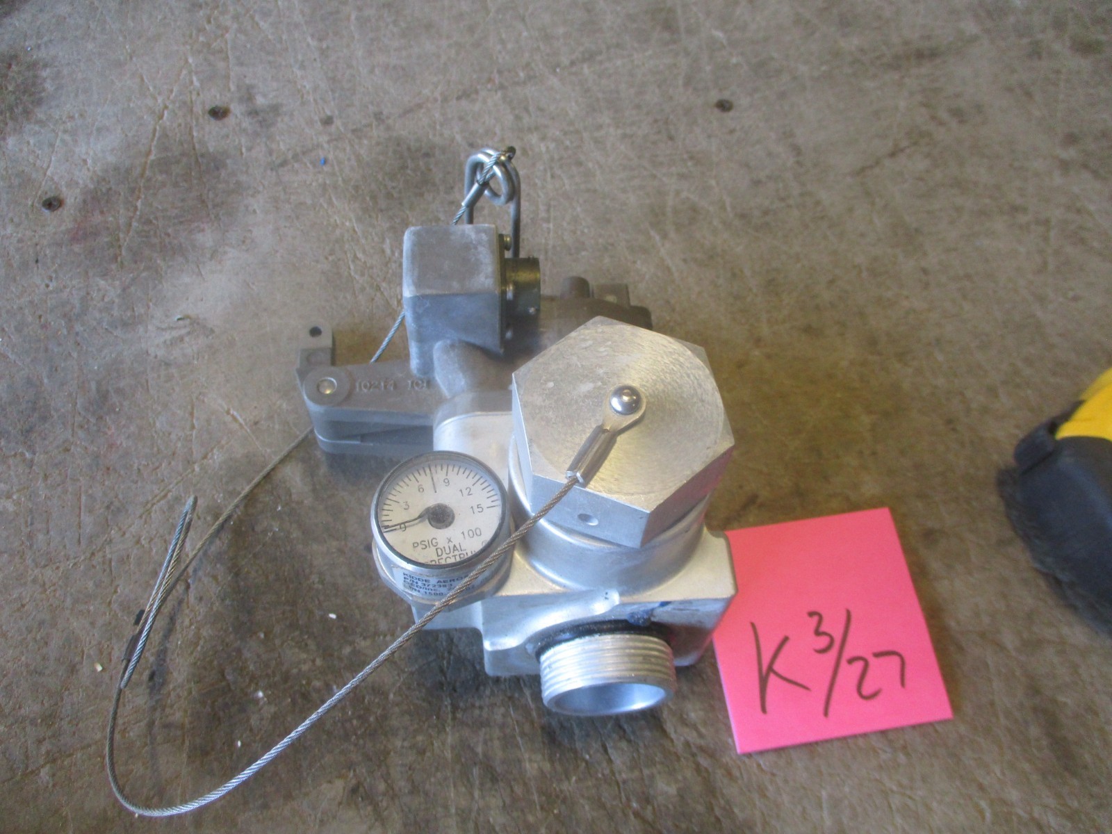 Used Dual Spectrum AFES Fire Bottle VALVE, Stainless/Alum, HMMWV etc. 447213