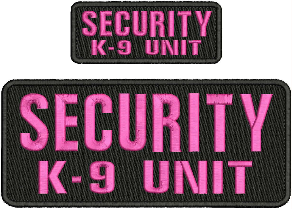 SECURITY K-9 UNIT EMBROIDERY PATCH 10X4 AND 5X2'' VELCR@ ON BACK