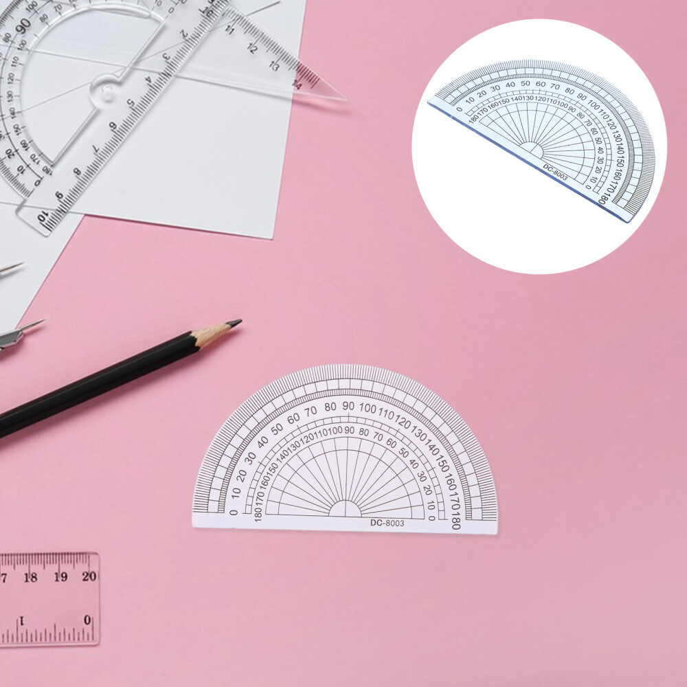20PCS 4 Inch 10CM Plastic 180 Degrees Protractor for Angle Measurement