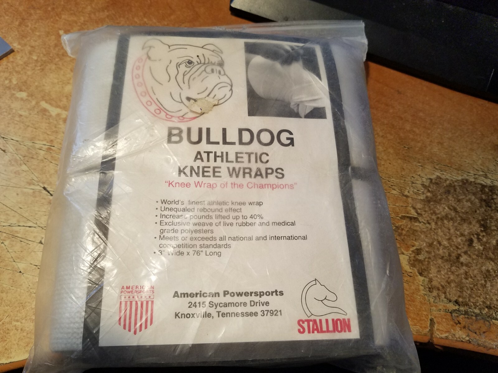 American Powersports Bulldog Athletic Knee Raps For Weightlifting 3" X 76" NOS