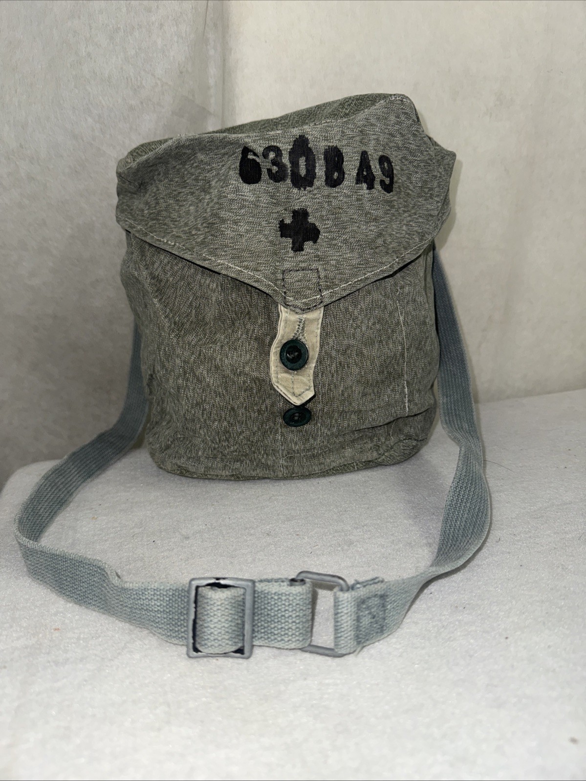 Vintage Swiss Army Military Crossbody Medic Pouch Bag Salt & Pepper Hipster Punk