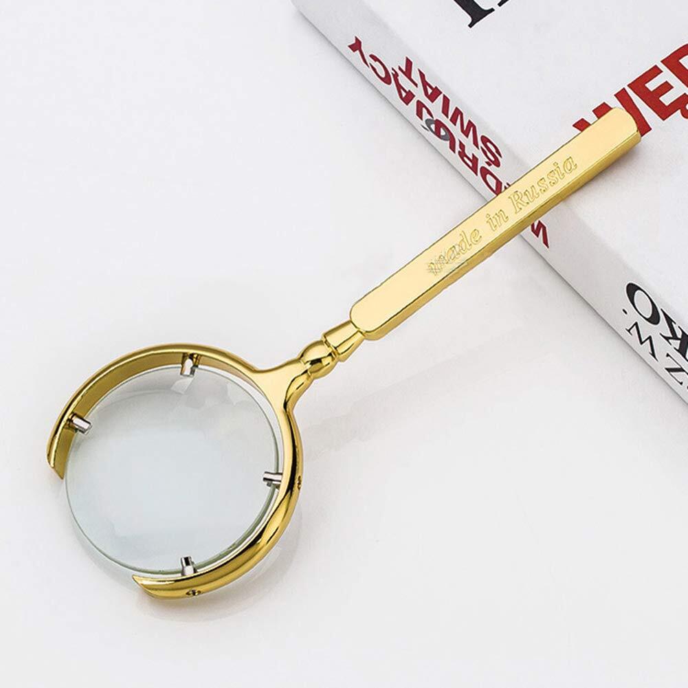 Small Magnifying Glass Lens 8X Full Metal Reading Magnifier Loupe for Reading...
