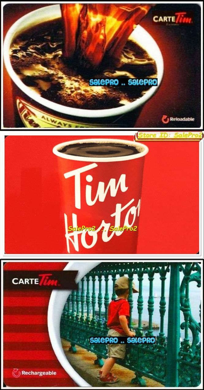3x TIM HORTON COFFEE 2014 2015 2020 LAKEVIEW SON RARE COLLECTIBLE GIFT CARD LOT