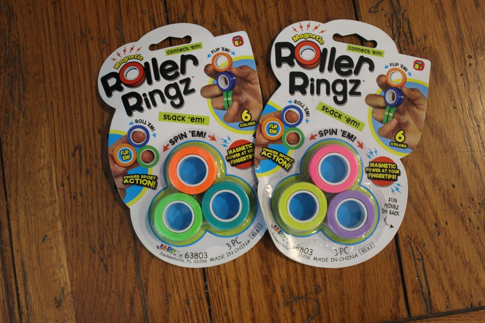 Lot of 2 Fidget Roller Ringz Sensory Toy Stress Relief Spin Magnetic Rings Stim