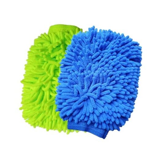 2 Pack Car Wash Mitt Microfiber Chenille Car Wash Mitt Scratch Free for Cars
