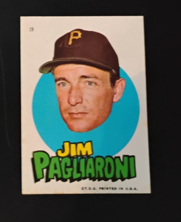 1967 Topps Pittsburgh Pirates Sticker Jim Pagliaroni #19 near mint