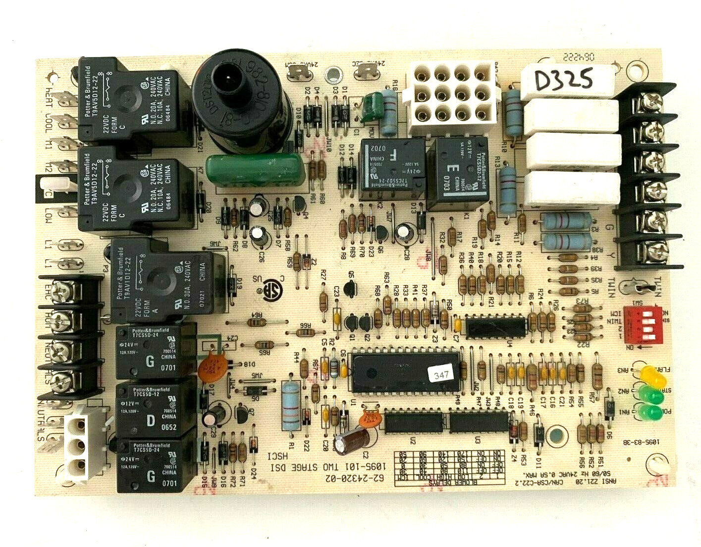 Rheem Ruud Weather King 62-24320-02 Furnace Control Circuit Board 1095-101 #D325