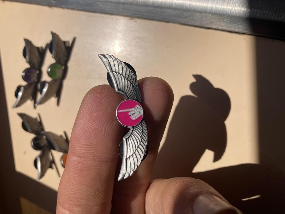 Two grateful dead miracle wings pins antique silver finish Limited Edition