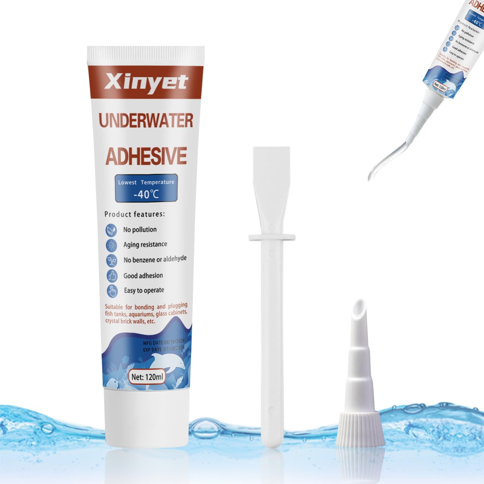 Xinyet 120ml Aquarium Silicone Sealant Clear, Underwater 120 ml, Clear