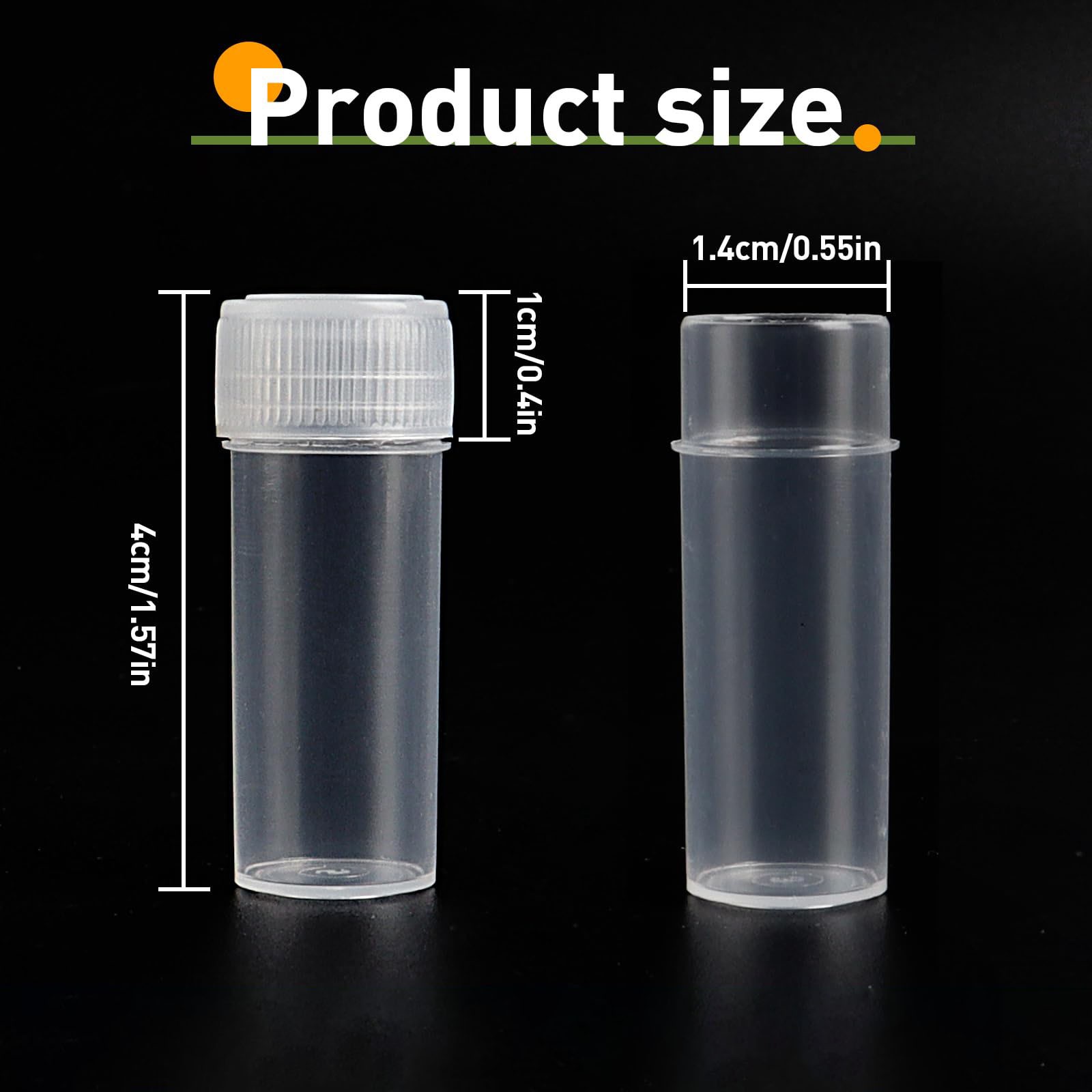 5ml Transparent Plastic Sample Bottle Test Tube Bottles Vials Storage Containers