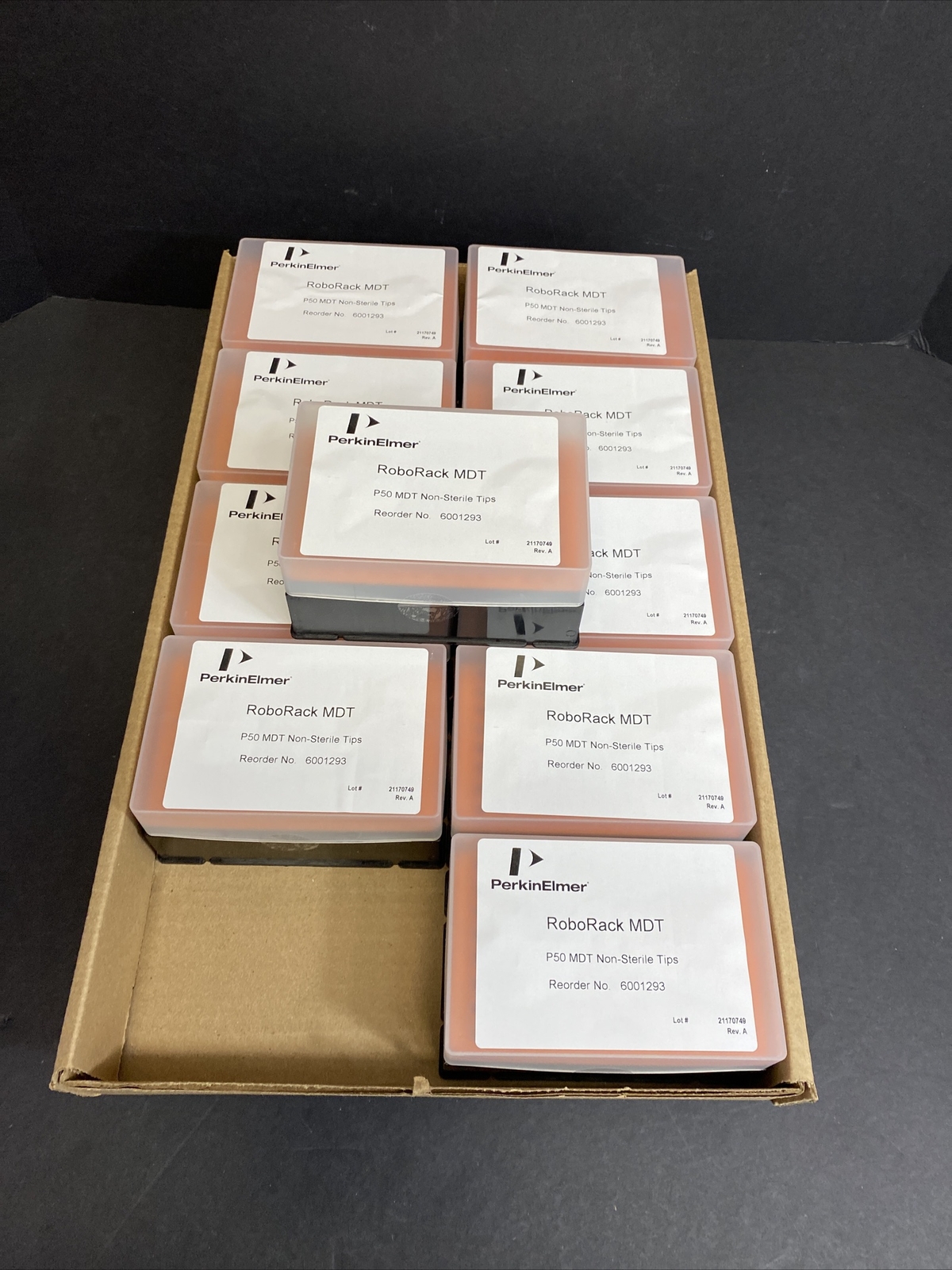 Perkin Elmer Pipette Tips 50 ul RoboRack 10 Racks with 96 Tips Each